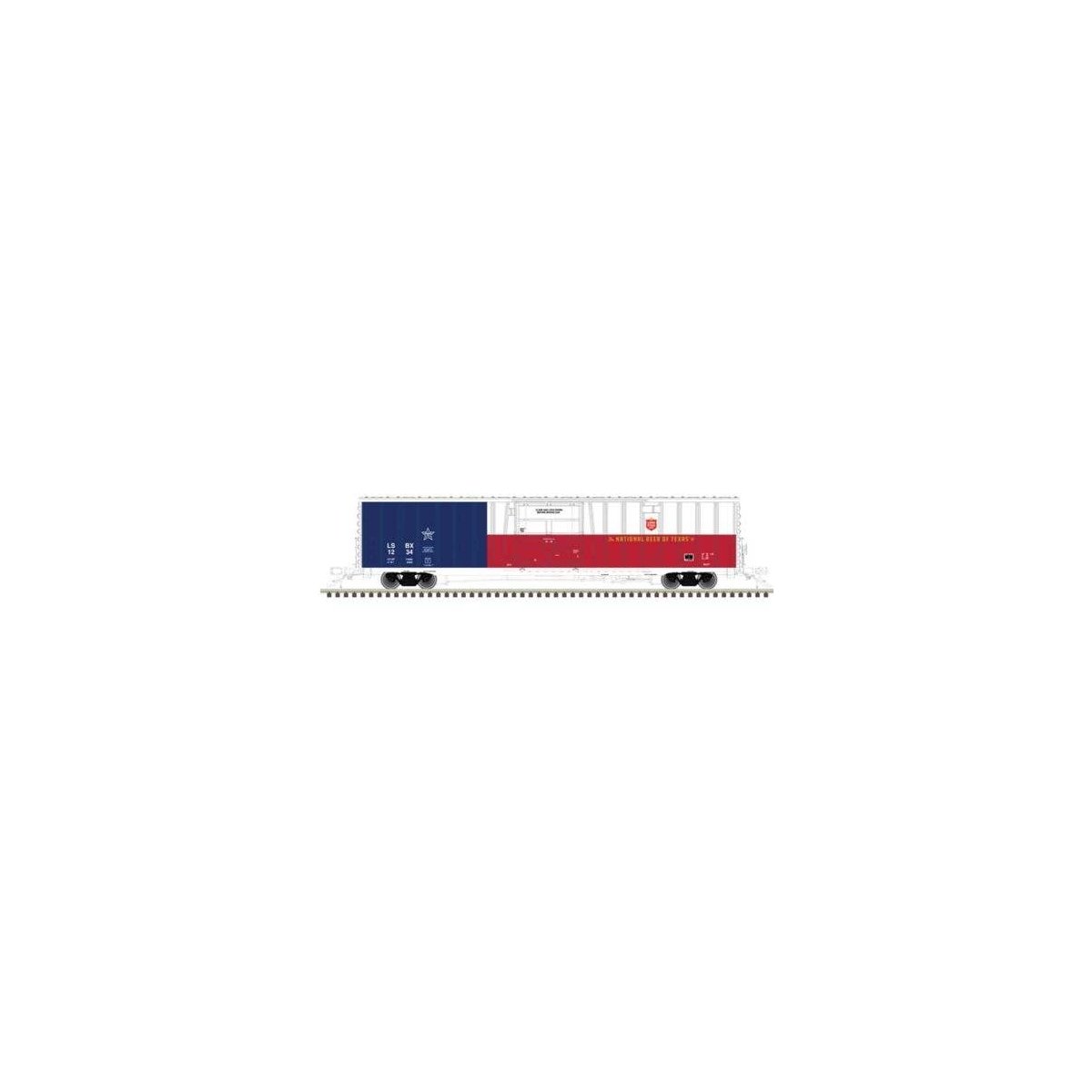 Class BX-177 62′ Beer Boxcar - Ready to Run -- Lone Star 1901 (red, white, blue), N, Atlas Model Railroad Co. 50006521