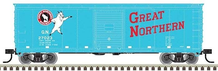 USRA Steel Rebuilt 40′ Boxcar - Ready to Run - Master(R) -- Great Northern 27216 (Glacier Green, red, white, Standing Rocky), 