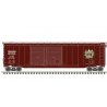 Postwar 50′ Double-Door Boxcar - Ready to Run - Master(R) -- Canadian National 551321 (Boxcar Red, white, green, Leaf Logo), H
