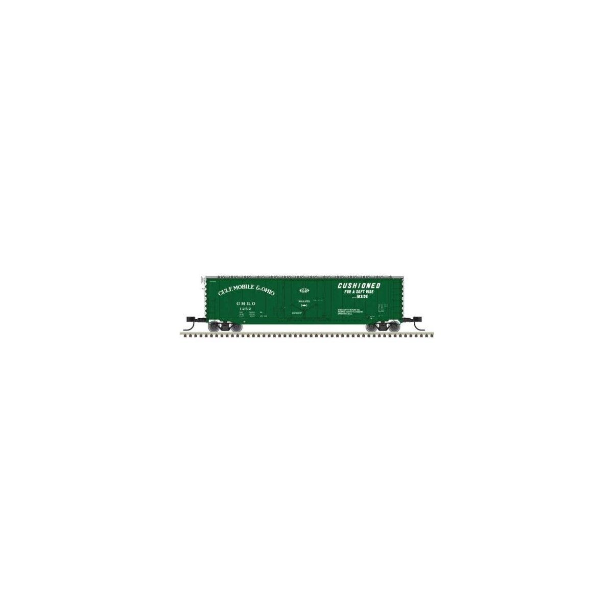 50′ General American RBL Plug-Door Boxcar - Ready to Run - Master(R) -- Gulf, Mobile & Ohio 1259 (green, white, Cushioned... S