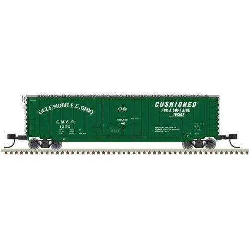 50′ General American RBL Plug-Door Boxcar - Ready to Run - Master(R) -- Gulf, Mobile & Ohio 1259 (green, white, Cushioned... S