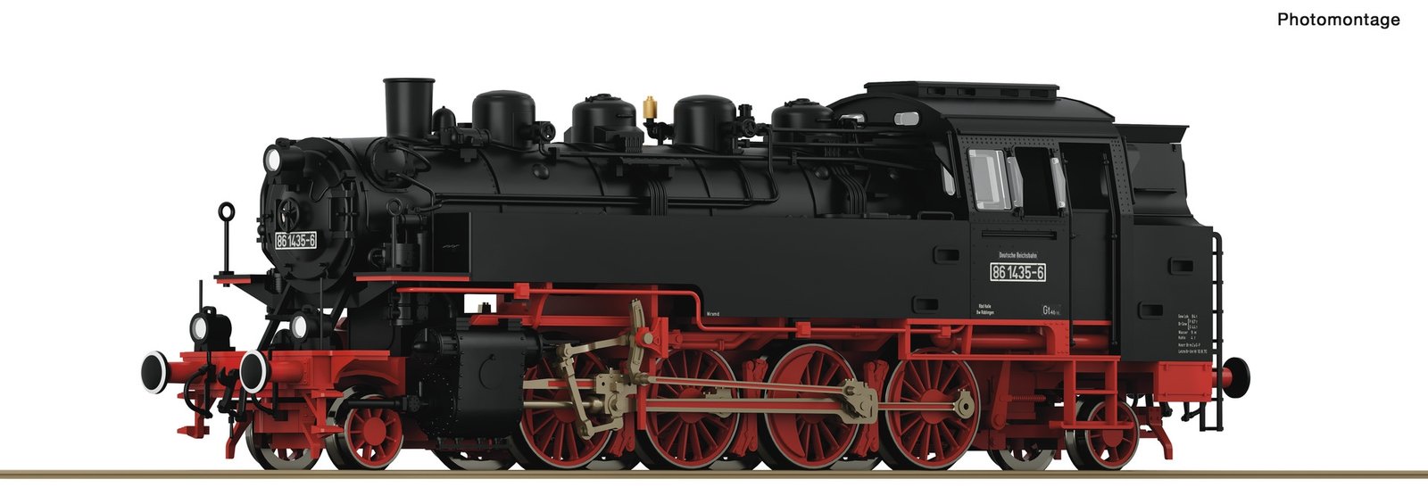 Steam locomotive 86 1435-6, DR, TT, Roco 7180009