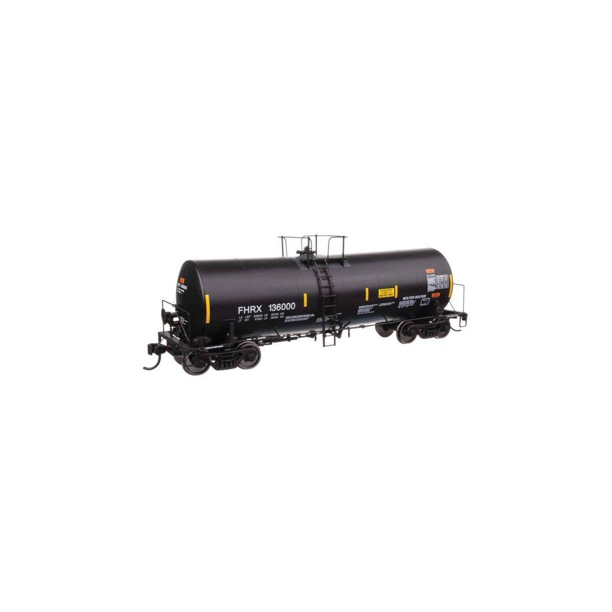 40′ Trinity 14,000-Gallon Molten Sulfur Tank Car - Ready to Run -- First Union FHRX 136000, HO, WalthersProto 100054