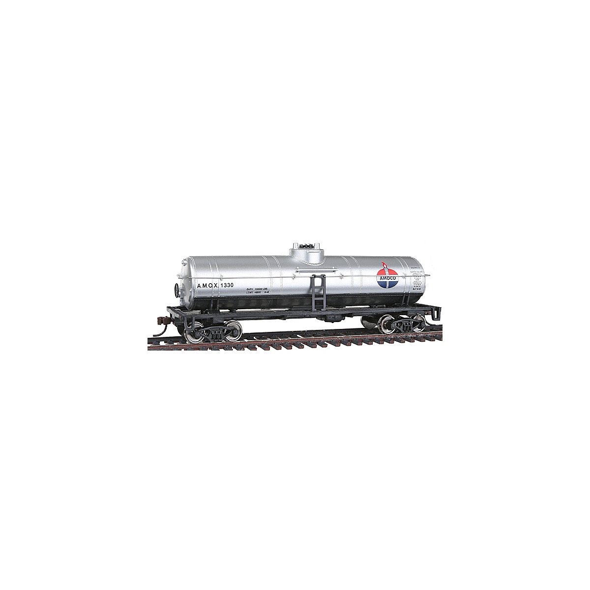 40′ Tank Car - Ready to Run -- Amoco Oil (silver, red, white, blue), HO, WalthersTrainline 1613