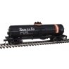 Tank Car - Ready to Run -- Atchison, Topeka & Santa Fe 98016 (black, Orange & White Stripes), HO, WalthersTrainline 1444