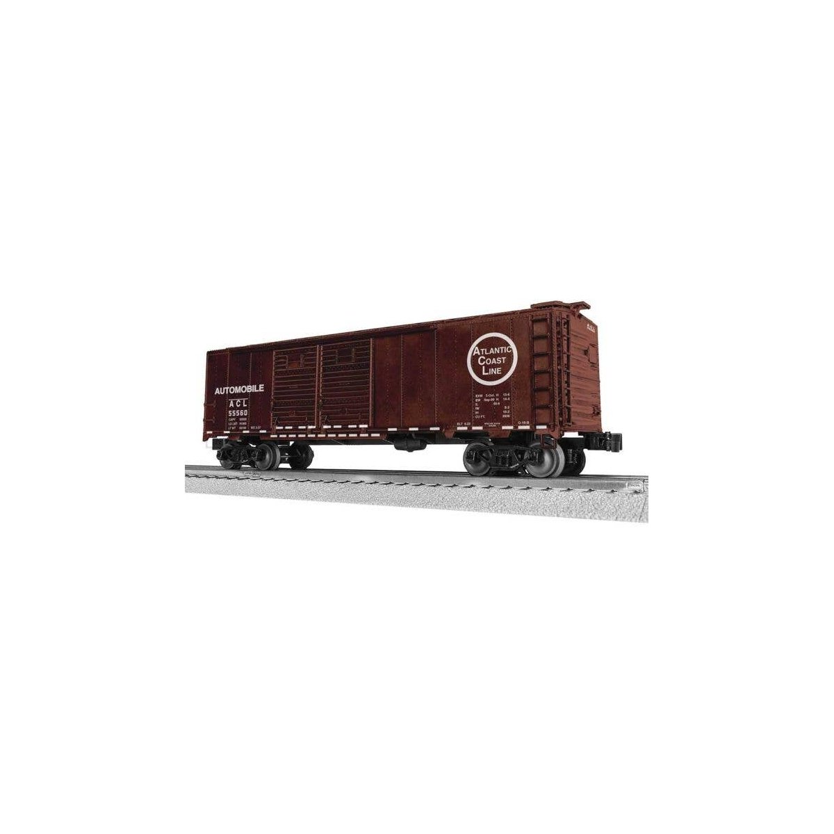 40′ Double-Door Boxcar - 3-Rail - Ready to Run -- Atlantic Coast Line 55660 (Boxcar Red, Automobile Service), O, Lionel 254241