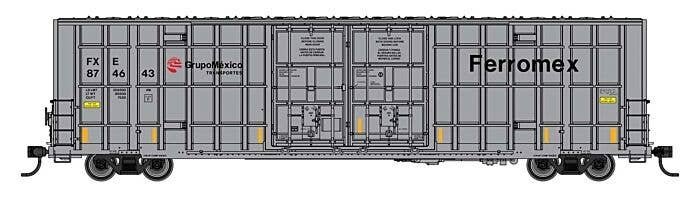 60′ High Cube Plate F Horizontal Post Boxcar - Ready to Run -- Ferromex 874643 (gray), HO, WalthersMainline 3109