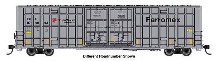 60′ High Cube Plate F Horizontal Post Boxcar - Ready to Run -- Ferromex 874825 (gray), HO, WalthersMainline 3112