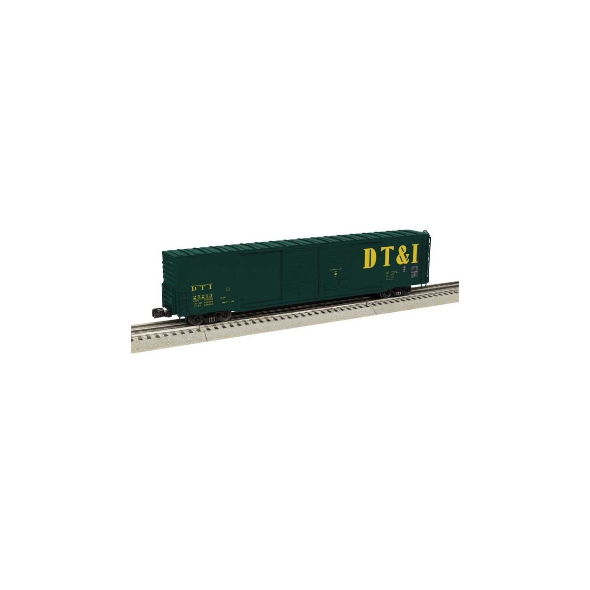 Pullman-Standard PS-1 60′ Double-Door Boxcar - 3-Rail - Ready to Run -- Detroit, Toledo & Ironton 25213 (green, yellow, Large 