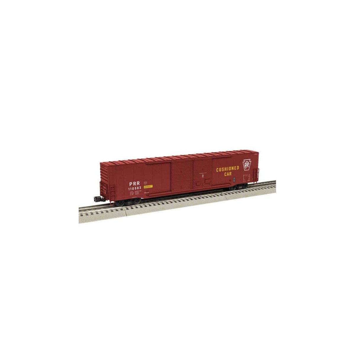 Pullman-Standard PS-1 60′ Double-Door Boxcar - 3-Rail - Ready to Run -- Pennsylvania Railroad 110583 (Boxcar Red, Plain Keysto