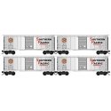 40′ Single-Door Boxcar 4-Pack - Ready to Run -- Southern Pacific 163100, 163185, 163231, 163304 (Overnight, silver, black,, N,