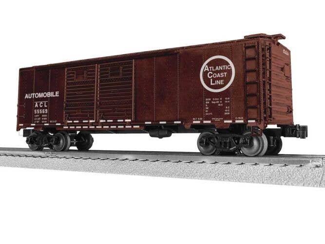 40′ Double-Door Boxcar - 3-Rail - Ready to Run -- Atlantic Coast Line 55569 (Boxcar Red, Automobile Service), O, Lionel 254241