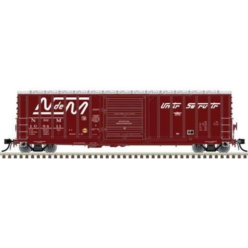 CNCF 5000 50′ Boxcar - Ready to Run - Master(R) -- Nacionales de Mexico N de M 108461 (Boxcar Red, white, Unir Servir Slogan),