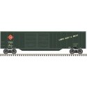 50′ Double-Door Boxcar - Ready to Run -- Toledo Peoria & Western 1211 (dark blue, yellow), N, Trainman 50007317