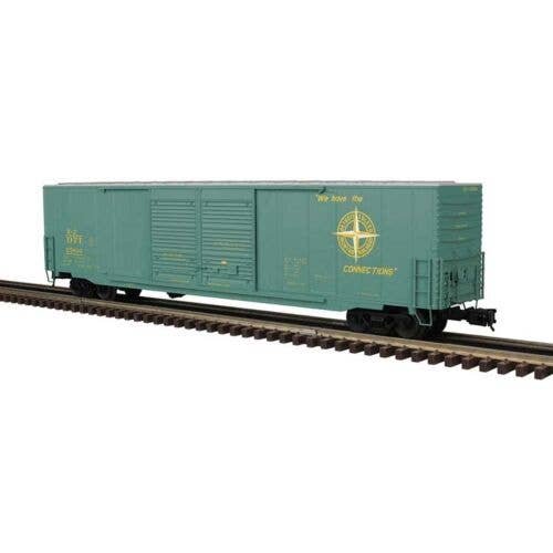 ACF 60′ Double-Door Auto Parts Boxcar - 2-Rail - Ready to Run - Premier -- Detroit, Toledo & Ironton (green, yellow, Compass L