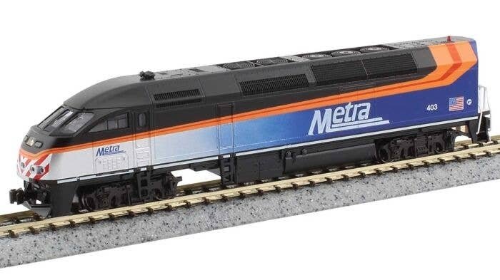 Motive Power Industries MP36PH - Sound and DCC -- Metra 403 (2020, gray, blue, orange, black roof, N, Kato USA Inc 1766123S
