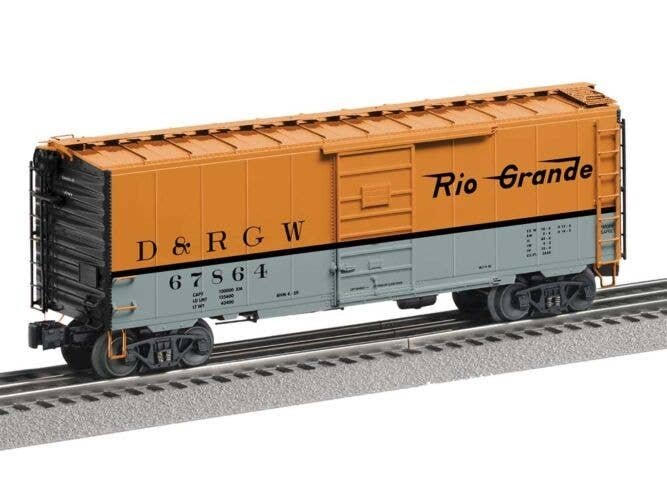 PS-1 Boxcar with FreightSounds(R) - 3-Rail - Ready to Run -- Denver & Rio Grande Western 67864 (Aspen Gold, silver, black), O, L