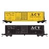 50′ Combination Plug and Sliding Door Boxcar 2-Pack - Ready to Run -- Akron, Canton & Youngstown 2500 (yellow) 2462 (black), N