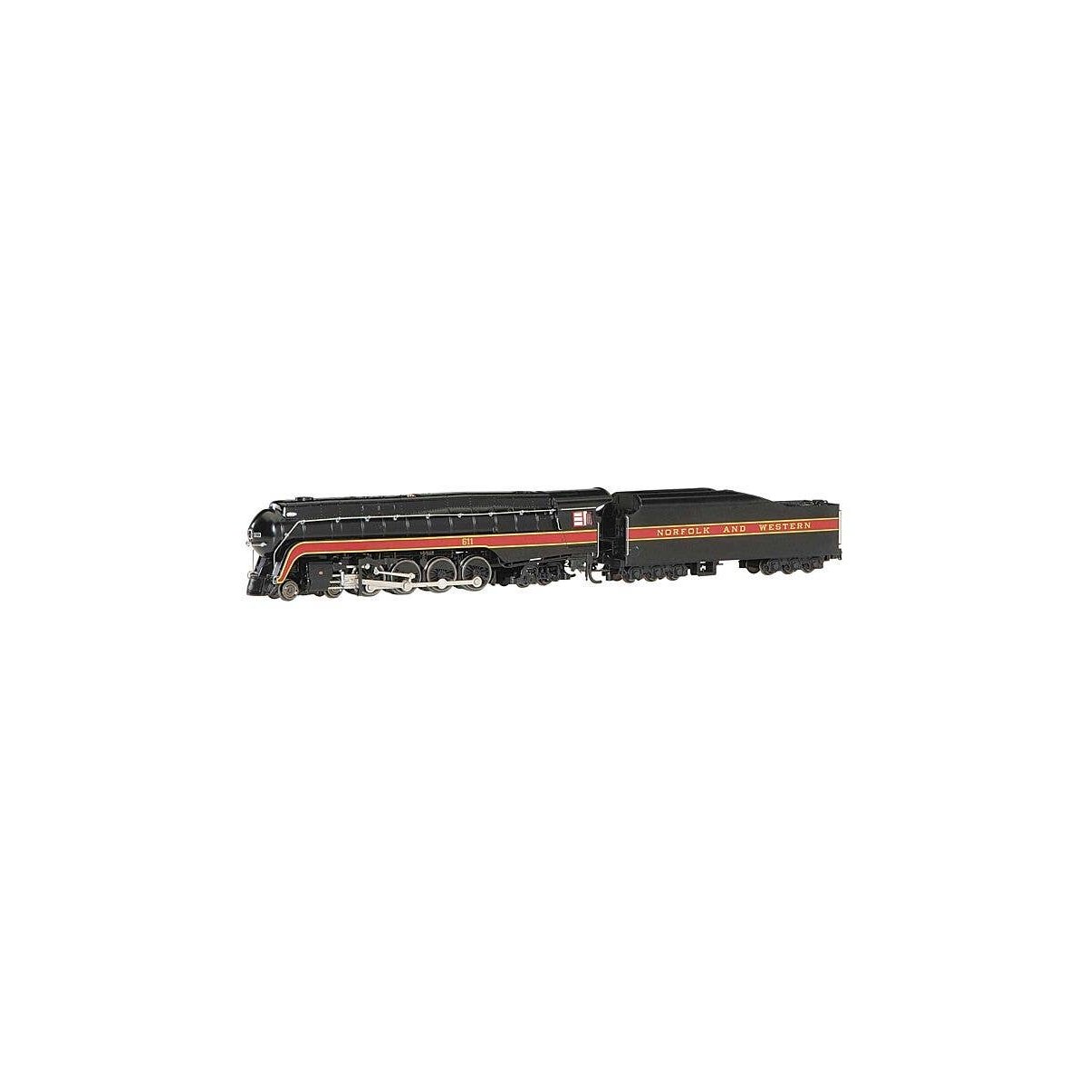 Class J 4-8-4 - Econami(TM) Sound and DCC -- Norfolk & Western 611 (black, maroon), N, Bachmann Industries 53253