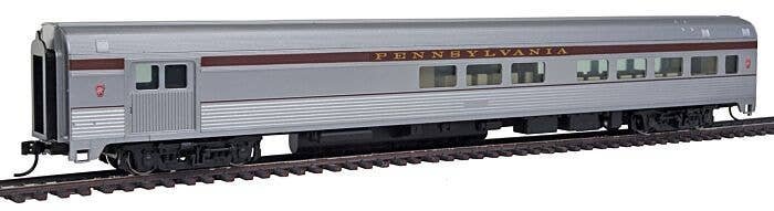 85′ Budd Baggage-Lounge - Ready to Run -- Pennsylvania Railroad (silver, Tuscan), HO, WalthersMainline 30056