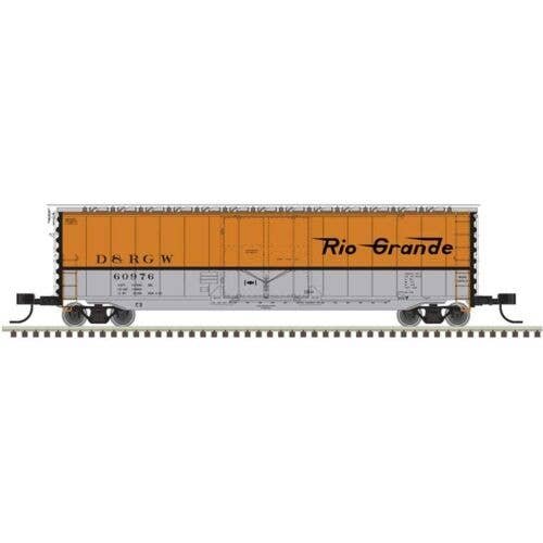 50′ General American RBL Plug-Door Boxcar - Ready to Run - Master(R) -- Denver & Rio Grande Western 60949 (Aspen Gold, silver,