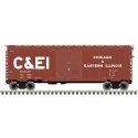 P-S PS-1 40` Boxcar w/8` Door - Ready to Run - Master -- Chicago & Eastern Illinois 66864 (Boxcar Red, white, Billboard C&EI), N