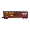 50′ Sliding-Door Boxcar with Roofwalk - Ready to Run -- Southern Pacific 651533 (Boxcar Red, yellow, white, Hydra Cushion Mark