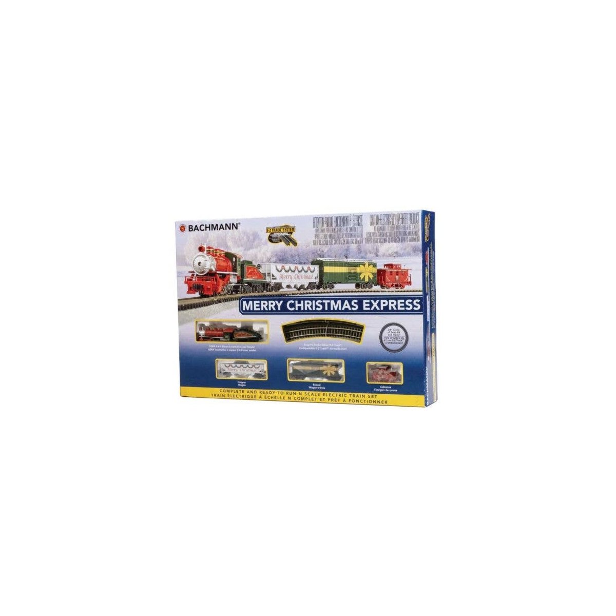 Merry Christmas Express - North Pole & Southern -- USRA 0-6-0, 3 Cars, E-Z Track(R) Circle, P, N, Bachmann Industries 24027