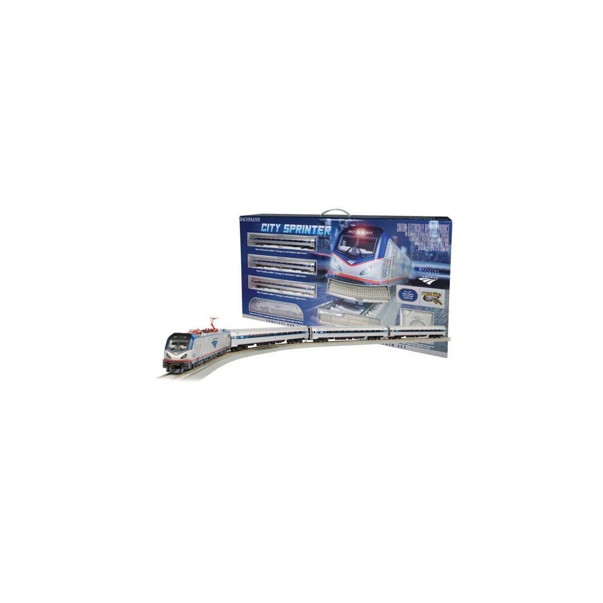 Amtrak(R) City Sprinter - Standard DC -- ACS-64 Electric, 3 Amfleet Cars, E-Z Track(R) Oval, P, HO, Bachmann Industries 772