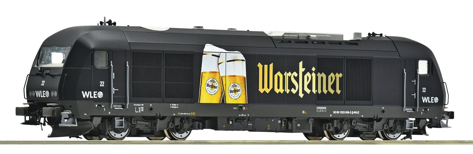 Diesel locomotive 22 "Warsteiner", WLE, HO, Roco 7320104
