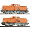 2 piece set: Diesel locomotives 111 018-8 and 111 019-6, DR, TT, Roco 7390011
