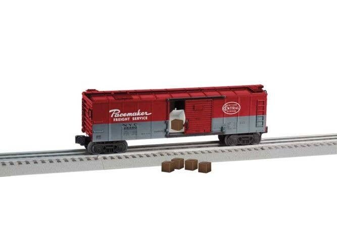 Operating Merchandise Boxcar - 3-Rail - Ready to Run -- New York Central 28480 (Pacemaker, red, gray), O, Lionel 2328480
