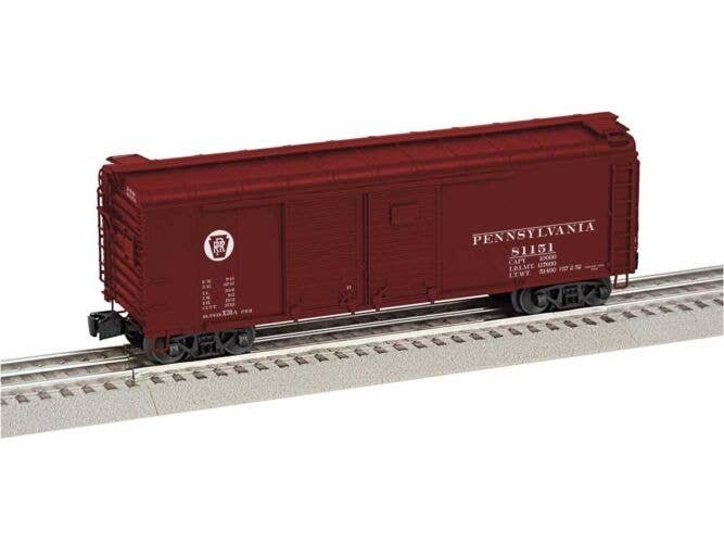 Pennsylvania Railroad X31A 40′ Double-Door Boxcar - 3-Rail - Ready to Run -- Pennsylvania Railroad 81151 (Tuscan, white, Circl