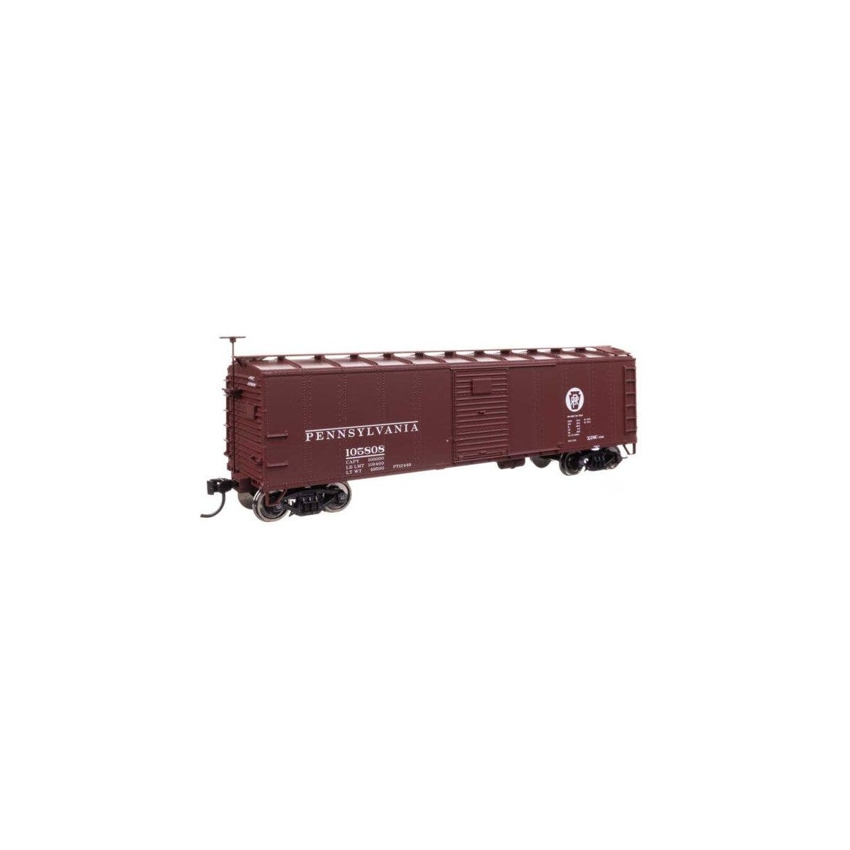 40′ Steel Boxcar with Murphy Ends - Ready to Run -- Pennsylvania Railroad 105808, HO, WalthersMainline 41068