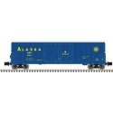 Evans 53′ Double Plug-Door Boxcar - Master(R) -- Alaska 10801 (blue, yellow), Z, Atlas Model Railroad Co. 75000015