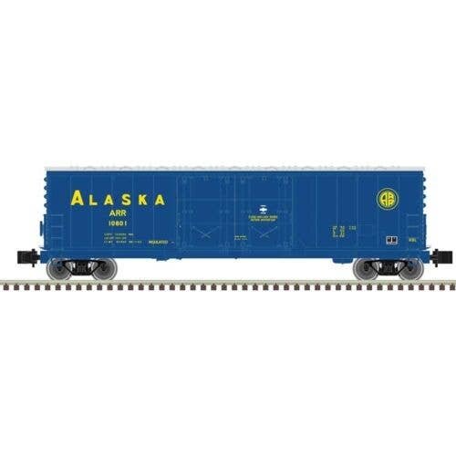 Evans 53′ Double Plug-Door Boxcar - Master(R) -- Alaska 10806 (blue, yellow), Z, Atlas Model Railroad Co. 75000016