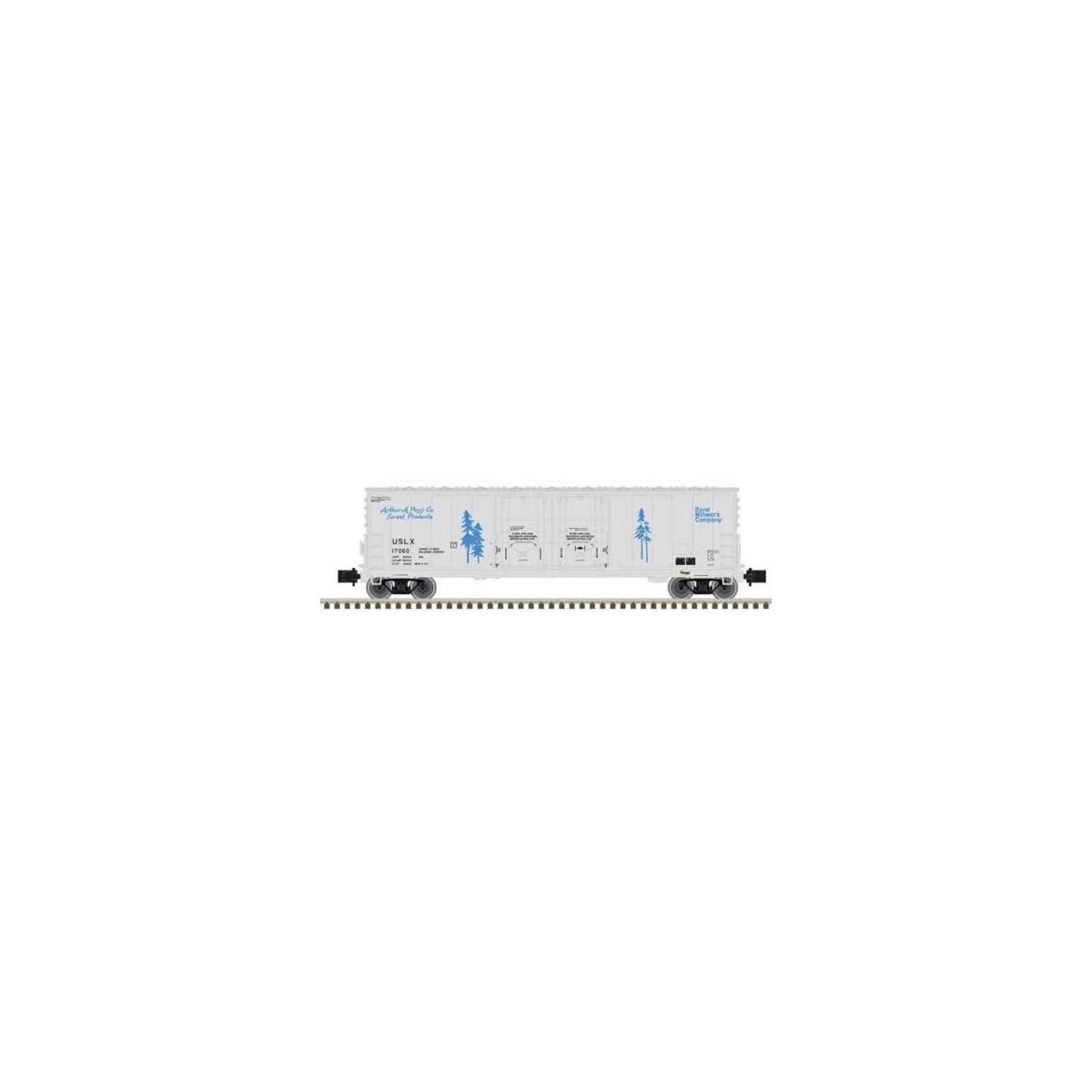 Evans 53′ Double Plug-Door Boxcar - Master(R) -- Bend Millwork USLX 17050 (gray, blue), Z, Atlas Model Railroad Co. 75000023
