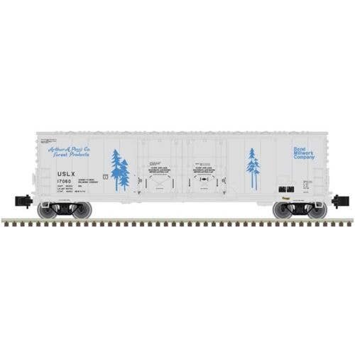 Evans 53′ Double Plug-Door Boxcar - Master(R) -- Bend Millwork USLX 17050 (gray, blue), Z, Atlas Model Railroad Co. 75000023
