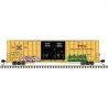 Gunderson 7550 Double-Door Boxcar - Ready to Run -- TTX TBOX 664263 (yellow, black, red logo, Graffiti), N, Atlas Model Railroad