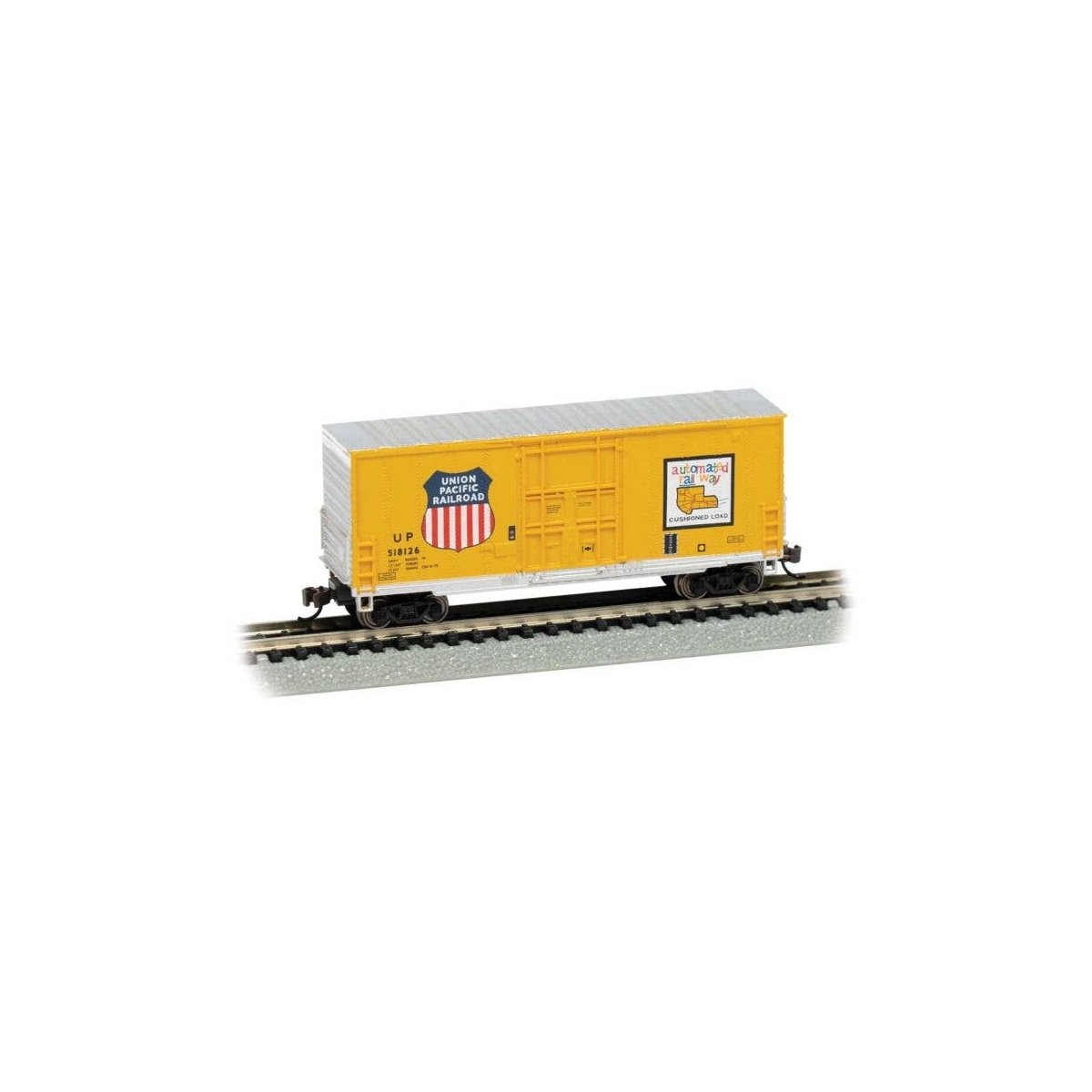 40′ Hi-Cube Boxcar - Ready to Run - Silver Series(R) -- Union Pacific 518169 (Armour Yellow, silver, Automated Railway Logo), 