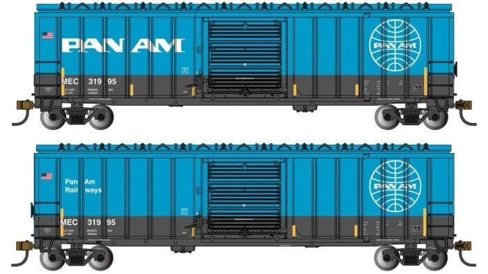 ACF 50`6` Outside-Braced Boxcar - Ready to Run - Silver Series(R) -- Pan Am Railways 31995 (blue, white), N, Bachmann Industries