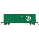 Gunderson 50′ Hi-Cube Double-Plug-Door Boxcar Modern Ends - Ready to Run -- Minnesota, Dakota & Western 1715 (green, white), N
