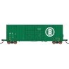Gunderson 50′ Hi-Cube Double-Plug-Door Boxcar Modern Ends - Ready to Run -- Minnesota, Dakota & Western 1719 (green, white), N