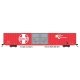 Thrall 86′ Hi-Cube Double-Door Auto Parts Boxcar - Ready to Run -- Santa Fe 36750 (red, white Large, Super Shock Control Logo)