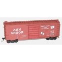 40′ PS-1 Steel Boxcar - Kit -- Ann Arbor 1409 (Boxcar Red, Flag Logo, Direct Route Slogan), HO, Accurail Inc 3450