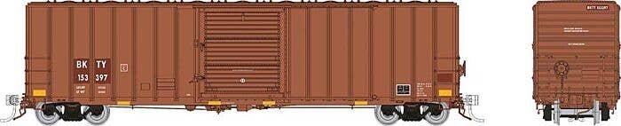 Pacific Car & Foundry 5241 Cubic Foot 50′ Boxcar 6-Pack - Ready to Run -- Union Pacific BKTY Set 1 (Patched, Boxcar Red, white