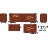 UP Class B-50-39 40′ Boxcar 6-Pack - Ready to Run -- Union Pacific (1956 Repaint, Boxcar Red, Be Specific Slogan), HO, Rapido 