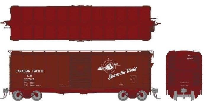1937 AAR 40′ Boxcar CP Version - Ready to Run -- Canadian Pacific (Boxcar Red, Spans the World Logo), HO, Rapido Trains Inc 18
