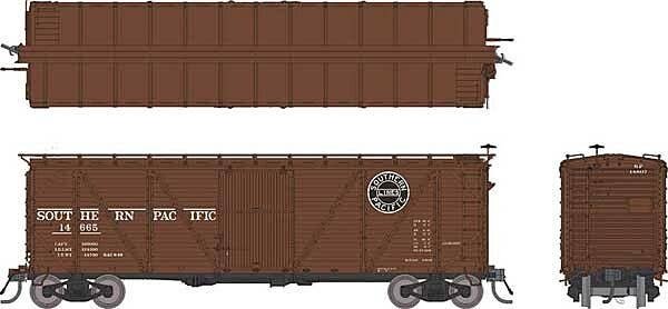 Class B-50-15 Boxcar - As Built w/ Murphy Roof - Ready to Run -- Southern Pacific (1946 to 1952 Scheme, Boxcar Red, Black Lines 