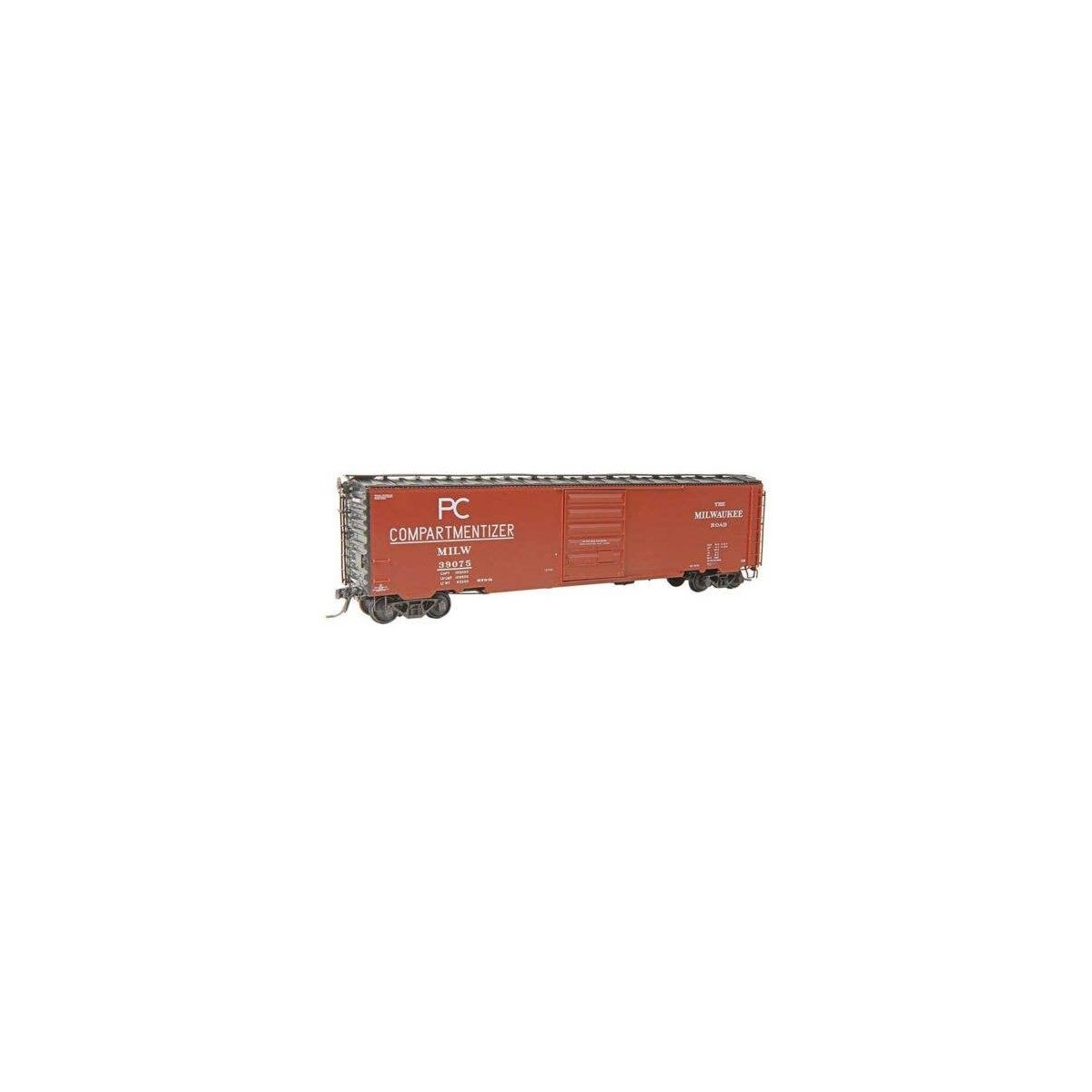 PS-1 50′ Boxcar - Ready to Run -- Milwaukee Road 39075, HO, Kadee Quality Products 6418